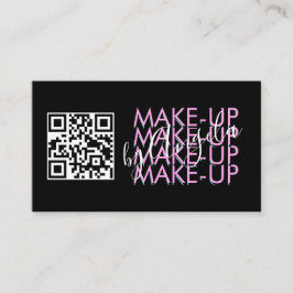 Smink Salong QR-kod Rosa Svart  Skrift  Visitkort