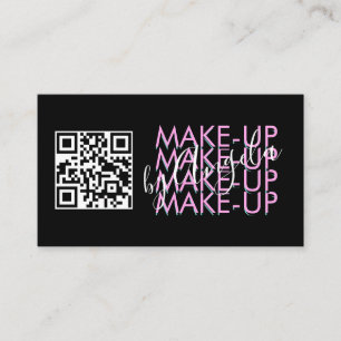 Smink Salong QR-kod Rosa Svart  Skrift  Visitkort