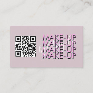 Smink Salong QR-kod Rosa Svart Skript Visitkort