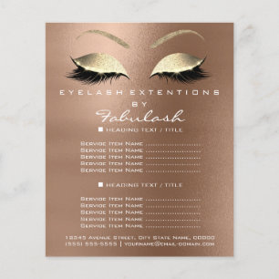 Smink Skönhetssalong Guld Glitter Flyer Kaffe Lyx
