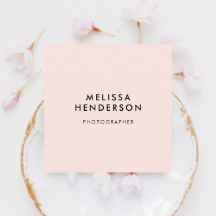 Smink Tjej Minimal Blush Rosa QR-kod Fyrkantigt Visitkort