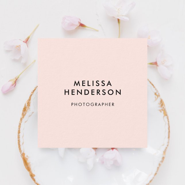 Smink Tjej Minimal Blush Rosa QR-kod Fyrkantigt Visitkort (Skapare uppladdad)