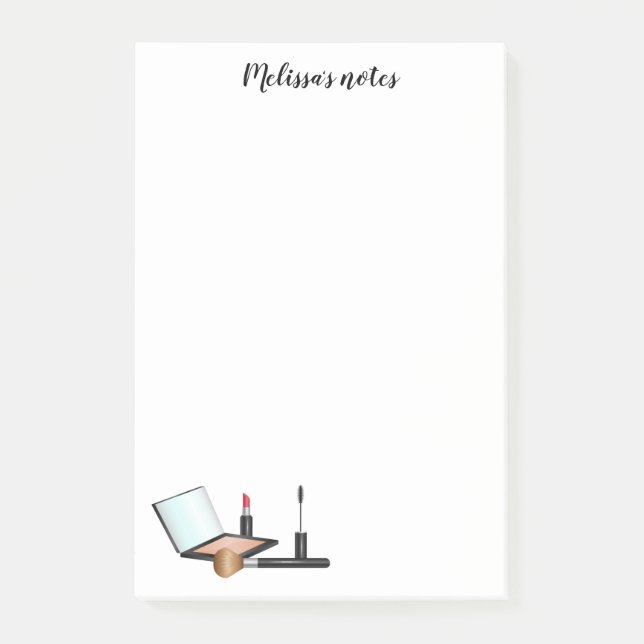 Sminkartiklar Kit Med Anpassad Titel Post-it Block (Framsida)