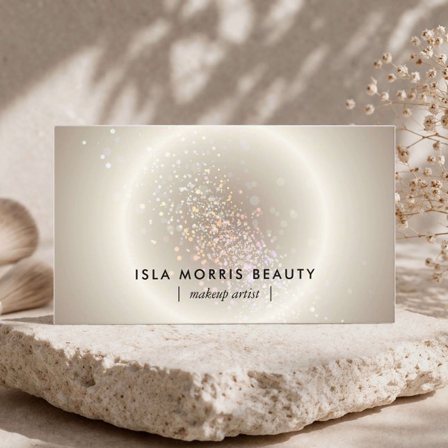 Sminkartist Celestial Glow Luxe Champagne Guld Visitkort (Skapare uppladdad)