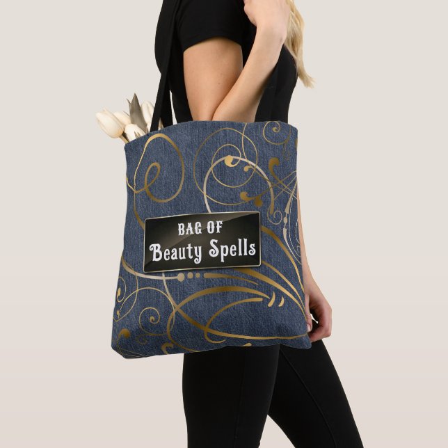 Sminkartist Denim Look Väska med skönhetstrollform (Närbild)