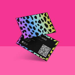 Sminkartist Holografisk färgrik QR-kod  Visitkort