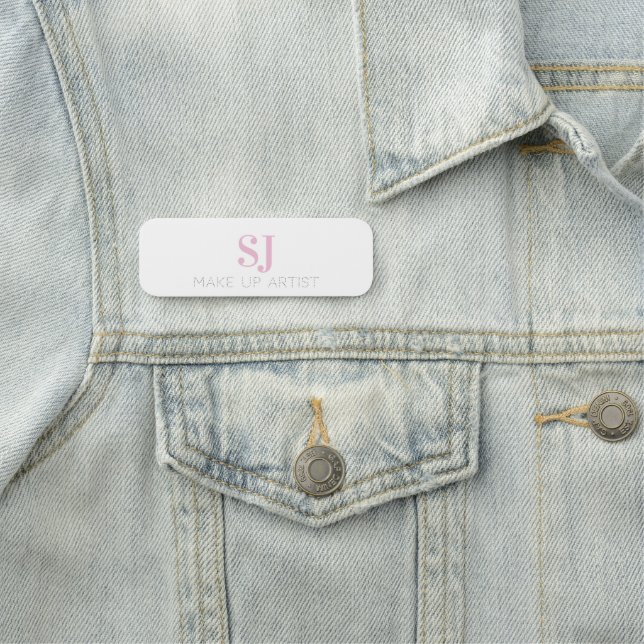 Sminkartist Minimal Monogram Rosa Namnbricka (På plats)