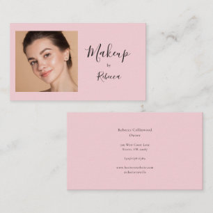 Sminkartist Modernt Foto Script Rosa Visitkort