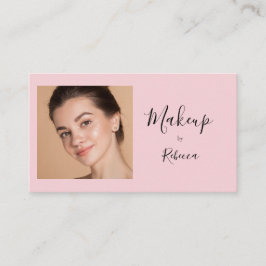 Sminkartist Modernt Foto Script Rosa Visitkort