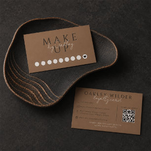 Sminkartist Mörk Terrakotta QR-kod Lojalitetskort