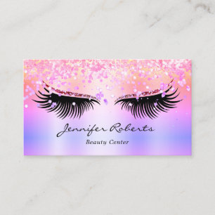 Sminkartist Ögonfrans Holografisk Glitter QR Rosa Visitkort