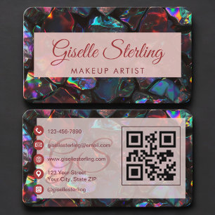 Sminkartist Opal Black QR-kod Visitkort