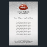 Sminkartist Röda Läppar Silver Glitter Skönhetssal Flygblad<br><div class="desc">Sminkartist Röda Läppar Silver Glitter Skönhetssalong flygblad.</div>