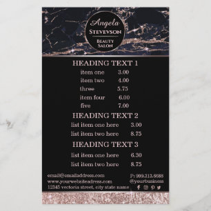 Sminkartist Rose Gold Marble flygblad