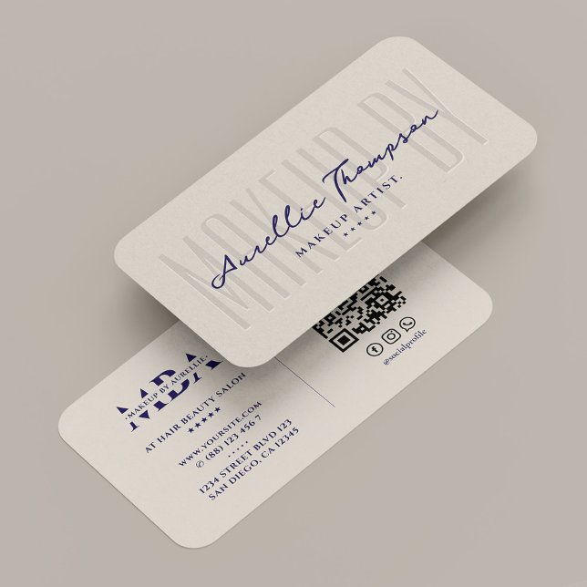 Sminkartist Skönhetsproffs Minimal Sand Visitkort (Makeup Artist Beauty Professional Minimal Sand Business Card
)