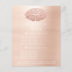 Sminkartist Skönhetssalong Glitter Flyer Rosa Läpp
