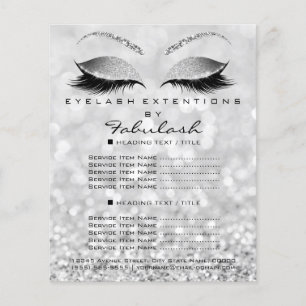 Sminkartist Skönhetssalong Glitter Flyer Silver