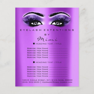 Sminkartist Skönhetssalong Ögonfransar Flyer Lila