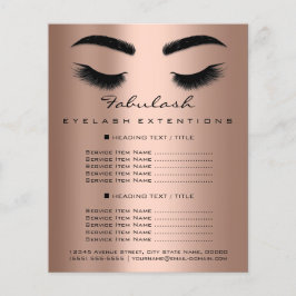 Sminkartist Skönhetssalong Prislista Skinny Rose Flygblad