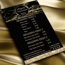 Sminkartist Svart Guld Marmor flygblad