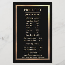 Sminkartist Svart Guld Ram flyer