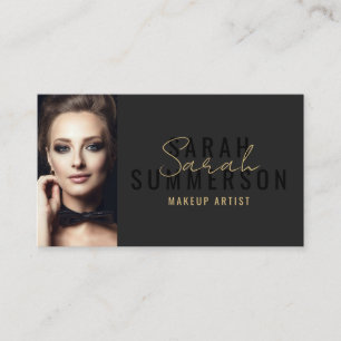 Sminkartist Svart Stylish Skönhetssalong Foto Visitkort