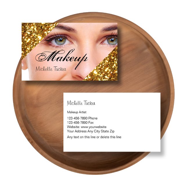 Sminkartist Visitkort (Glitzy makeup artist business cards by custom business templates)