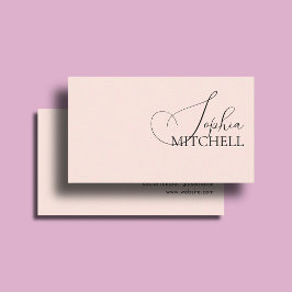 Sminkbutik Girly Script Minimal Rosa Visitkort