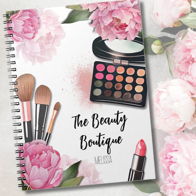 Sminkkonstnär för professionellt bruk anteckningsbok (Cosmetics Watercolor Floral Makeup Artist notebook)