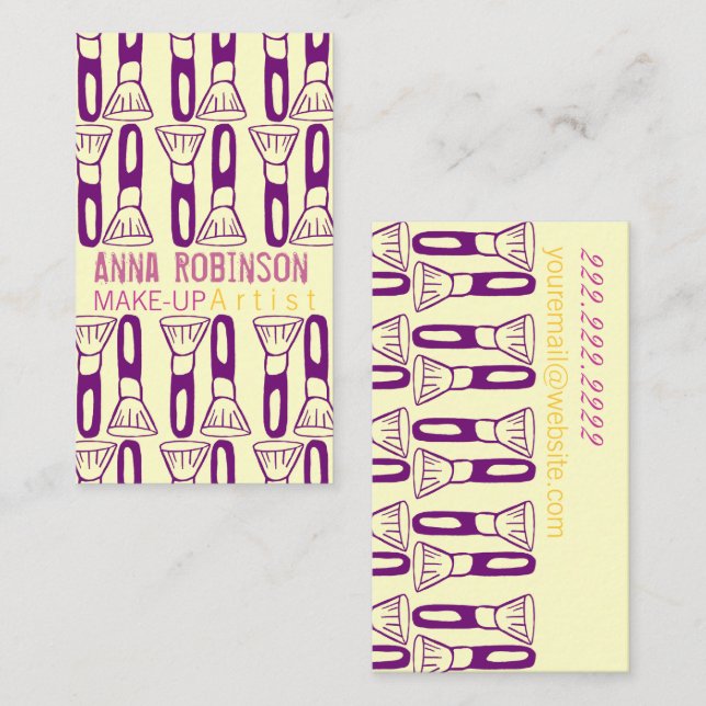 Sminkkonstnär Visitkort (Fram/baksida)