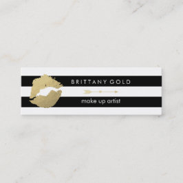 Sminkkonstnärvisitkort - chic guld och svart mini visitkort