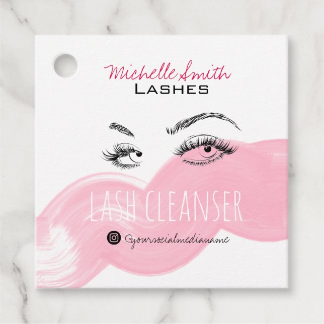 Sminkör Ögonfransar Ögonbryn Rosa Ögonfrans Tvättm Gåvor Etiketter (Framsida)
