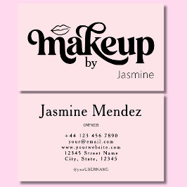Sminkstudio Blush Rosa Professionell Chic Visitkort