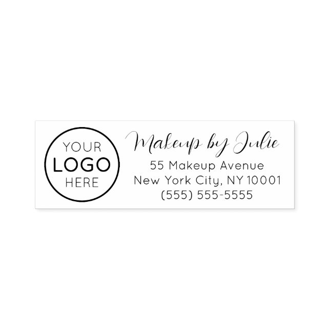 Sminkstudio Namn och Logotyp Returadress Självfärgande Stämpel (Design)