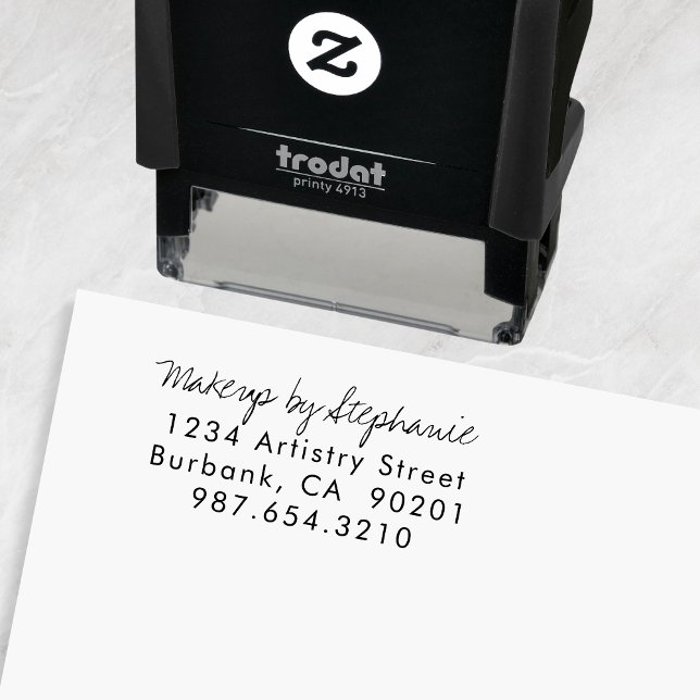 Sminkstudio Namn Returadress Telefon Självfärgande Stämpel (Skapare uppladdad)