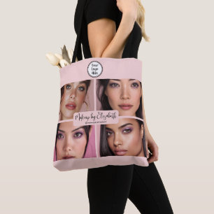 Sminkstudio Rödlrosa Skrift 4 Foto Din Logotyp Tygkasse