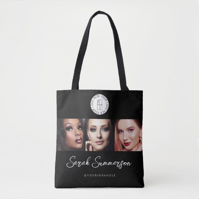 Sminkstudio Svart Vitt Logotyp 3 Foto Tygkasse (Framsida)