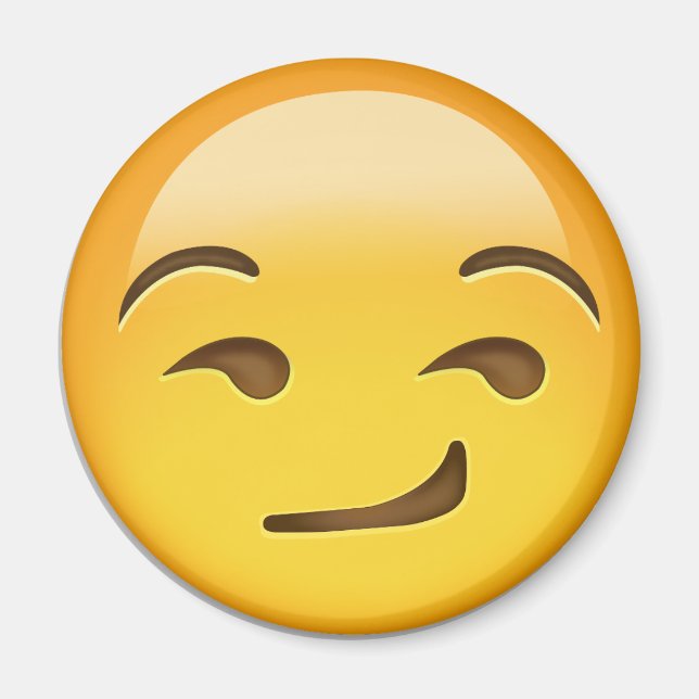 Smirking Ansikte Emoji Magnet (Framsidan)