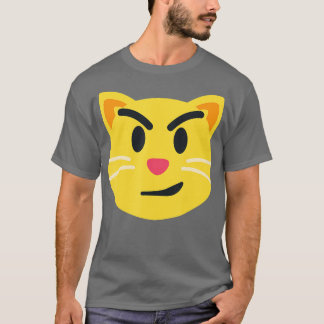 Smirking Cat Emoticon Ansikte med Wry Smile Cat T Shirt