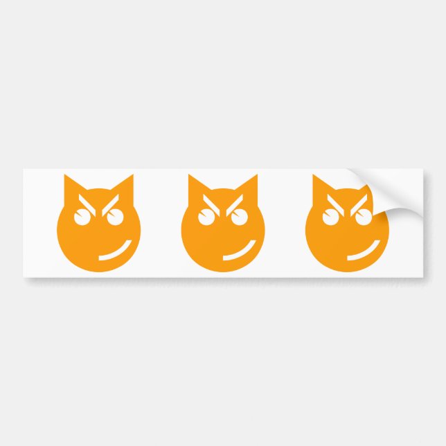Smirking Emoji Cat Bildekal (Framsidan)