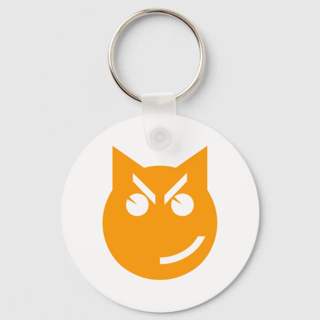 Smirking Emoji Cat Nyckelring (Framsida)