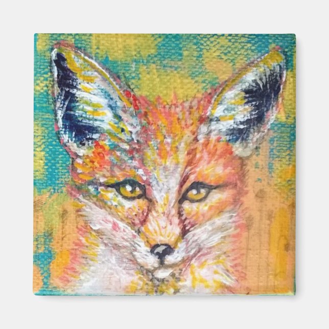 Smirking Fox Original Artwork Magnet (Framsidan)