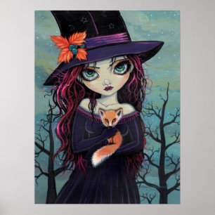 Smirking Fox Witch och Red Fox Poster