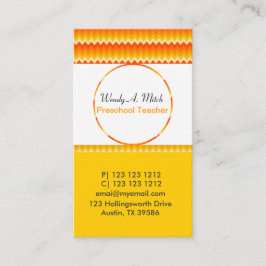 Smiska i det mellersta geometriska sicksackmönster visitkort