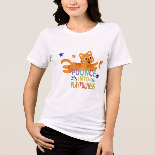 “Smita på det fantastiska – Katt-attityd T-shirt” T Shirt (Framsida)