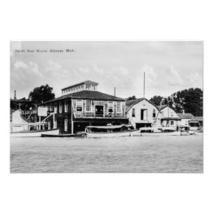 Smith Boat House, Algonac, Michigan Vintage Fototryck