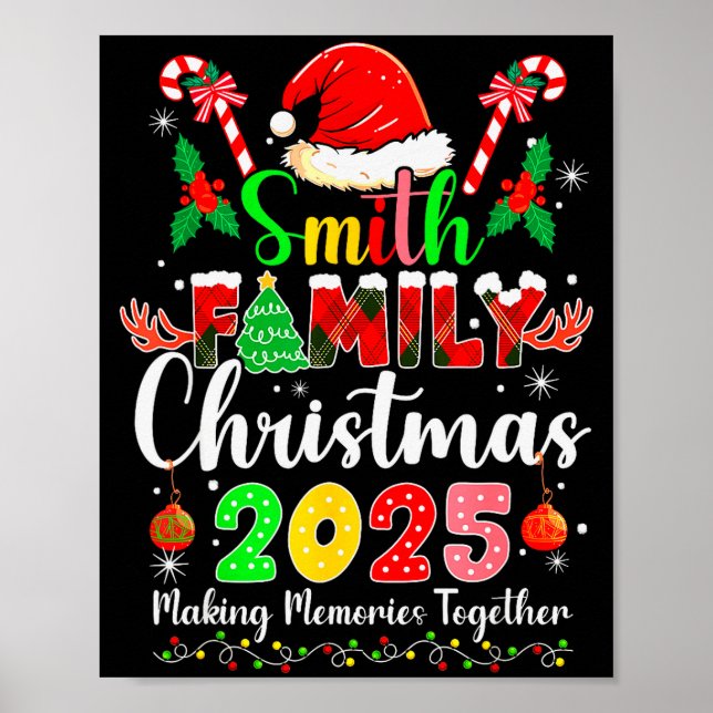 Smith Family Christmas 2025 Matching Santa Hat Xma Poster (Framsidan)