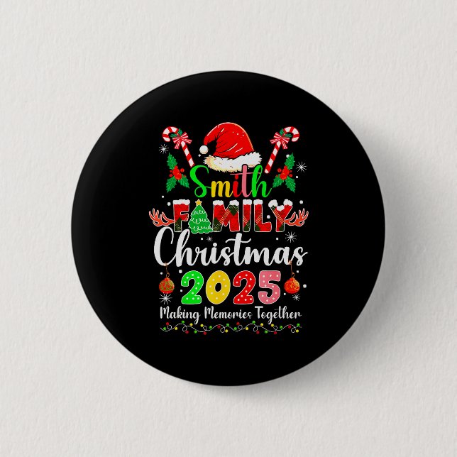 Smith Family Jul 2025 Matchande Santa Hatt Xma Knapp (Framsida)