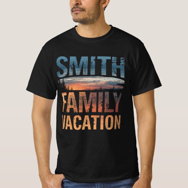 Smith Family Vacation Custom Matching Travel T Shirt (Framsida)