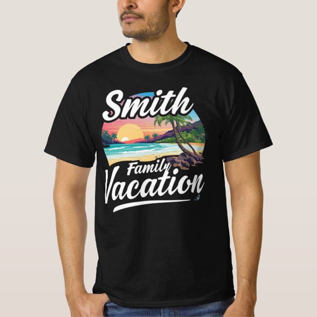 Smith Family Vacation Custom Travel Destination T Shirt (Framsida)